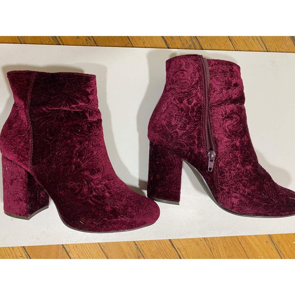 Velvet Purple Heeled Boots